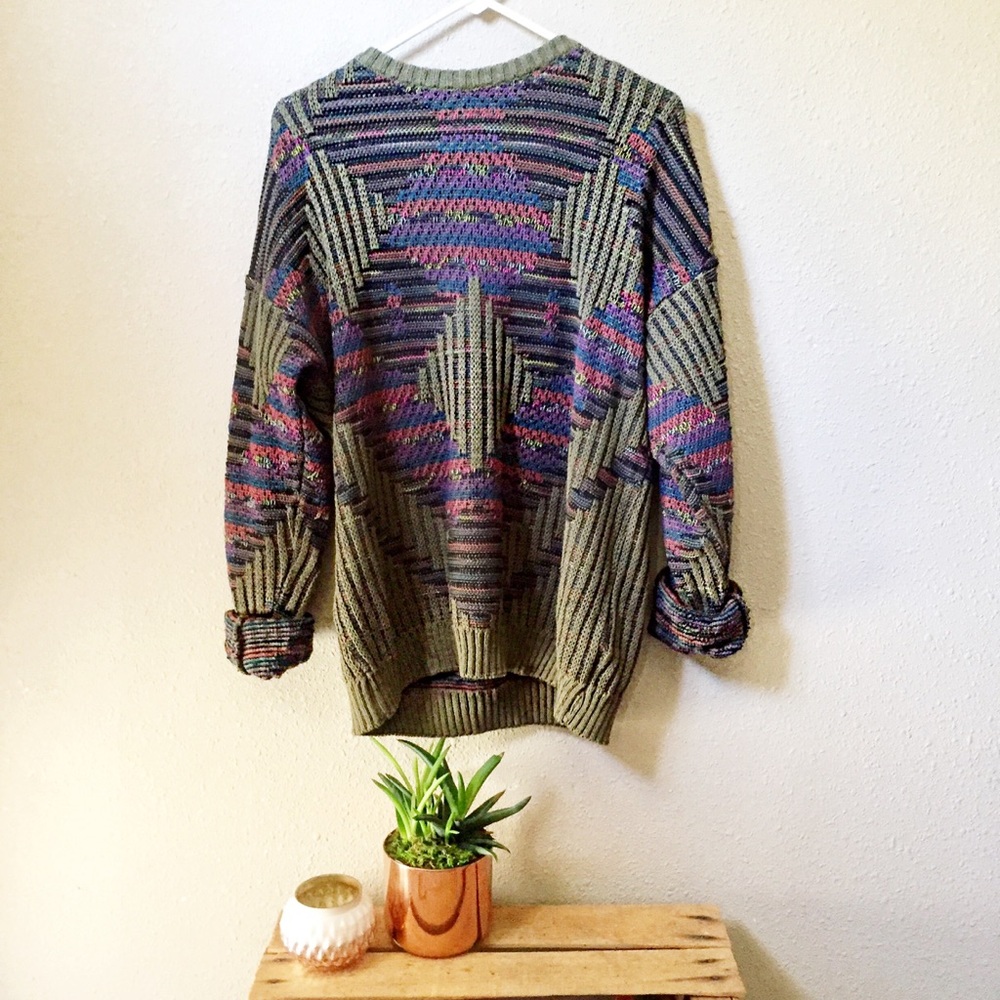 Abstract Knit Sweatshirt